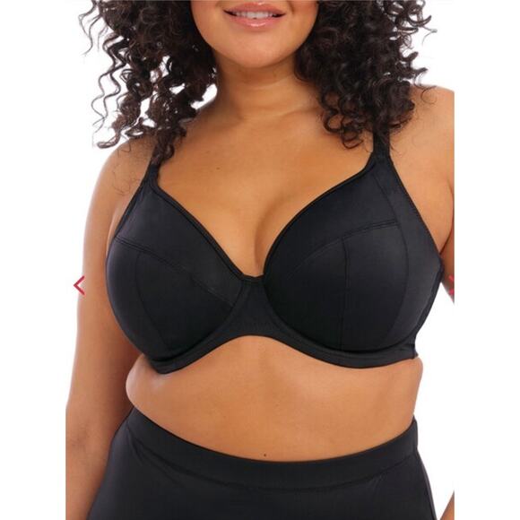 Elomi Essentials US 40M Black Plunge Underwire Bikini Top Style ES7504BLK - Picture 1 of 10